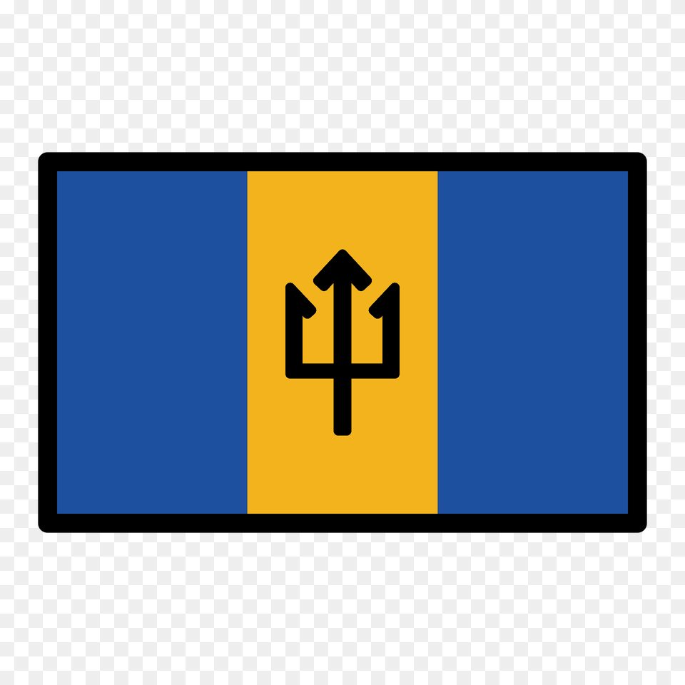 Barbados Flag Emoji Clipart, Sign, Symbol, Blackboard, Weapon Png