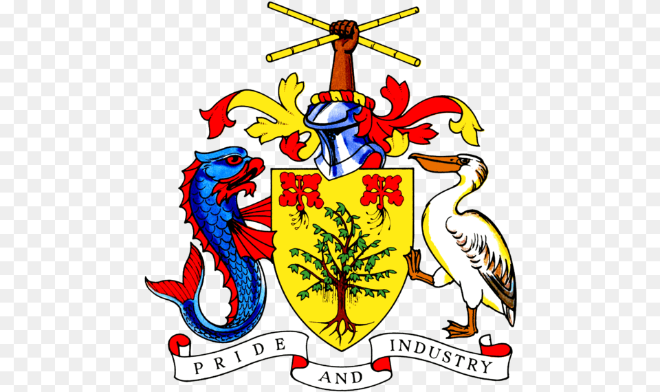 Barbados National Coat Of Arms, Emblem, Symbol, Animal, Bird Free Transparent Png