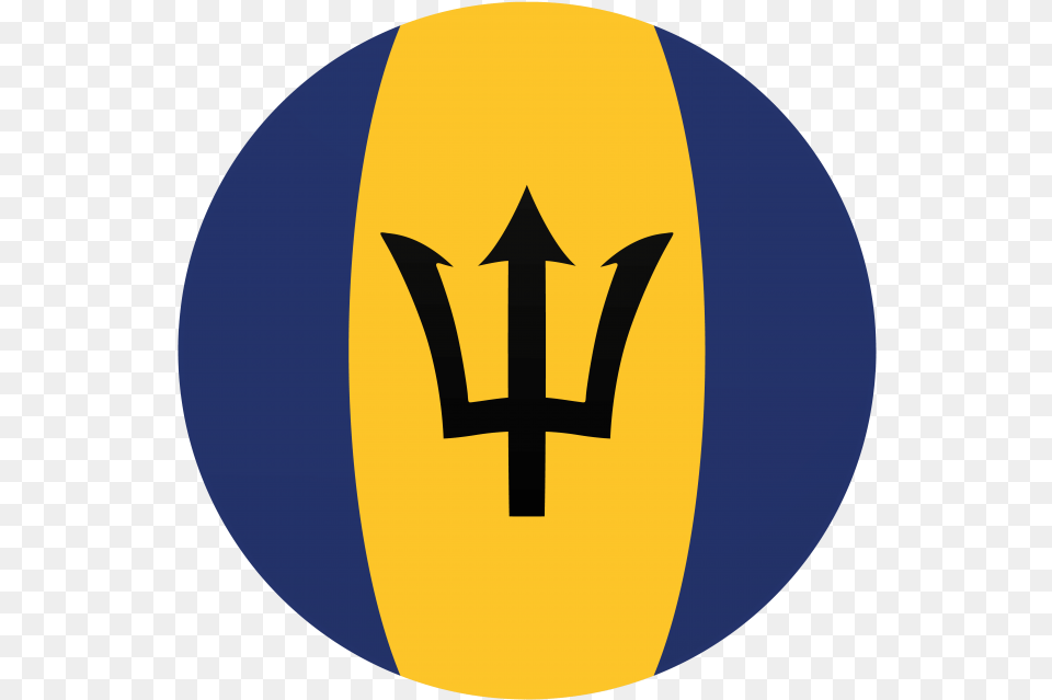 Barbados Round Flag Barbados Flag, Logo, Weapon Free Transparent Png