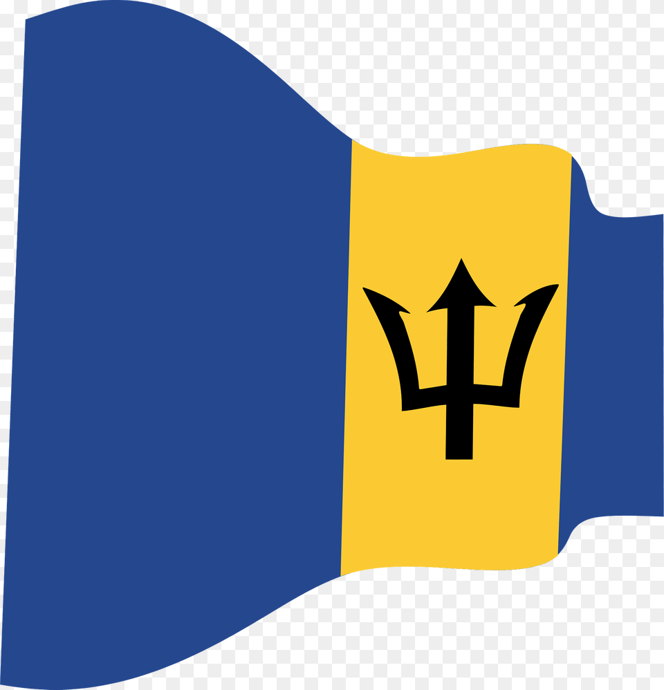 Barbados Wavy Flag Clipart, Trident, Weapon, Animal, Fish Free Png Download