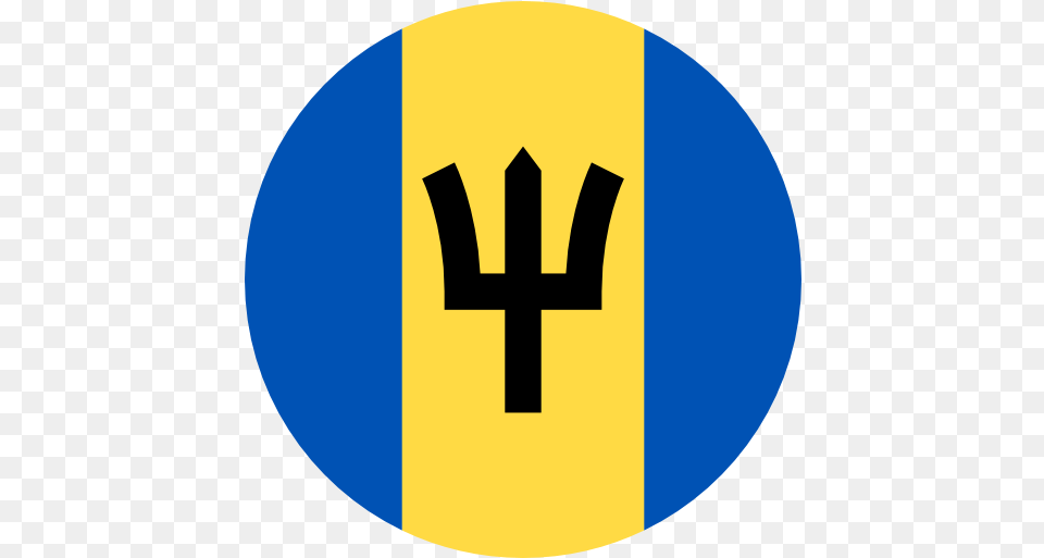 Barbadosflagicon Png4u Barbados Icon, Weapon, Trident, Disk Png