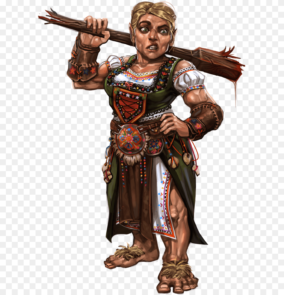 Barbarian Brielle Halfling With Great Club, Woman, Adult, Female, Person Free Transparent Png