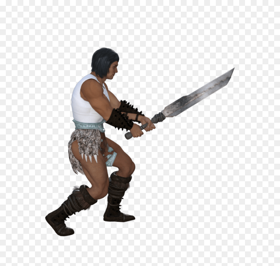 Barbarian Daz Gallery Models And Software, Weapon, Sword, Adult, Person Free Png Download