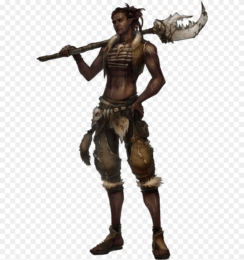 Barbarian Female Half Orc, Adult, Bronze, Male, Man Free Transparent Png