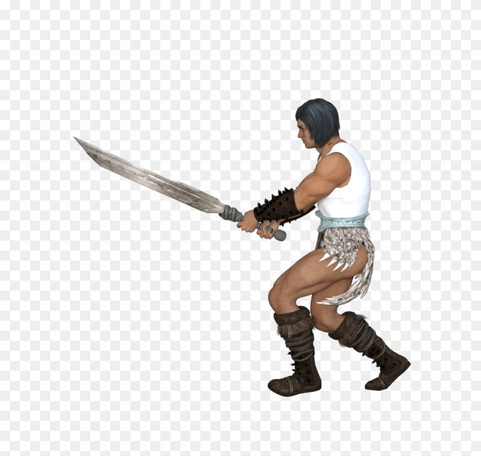 Barbarian Gallery Models And Software, Sword, Weapon, Person, Blade Free Transparent Png