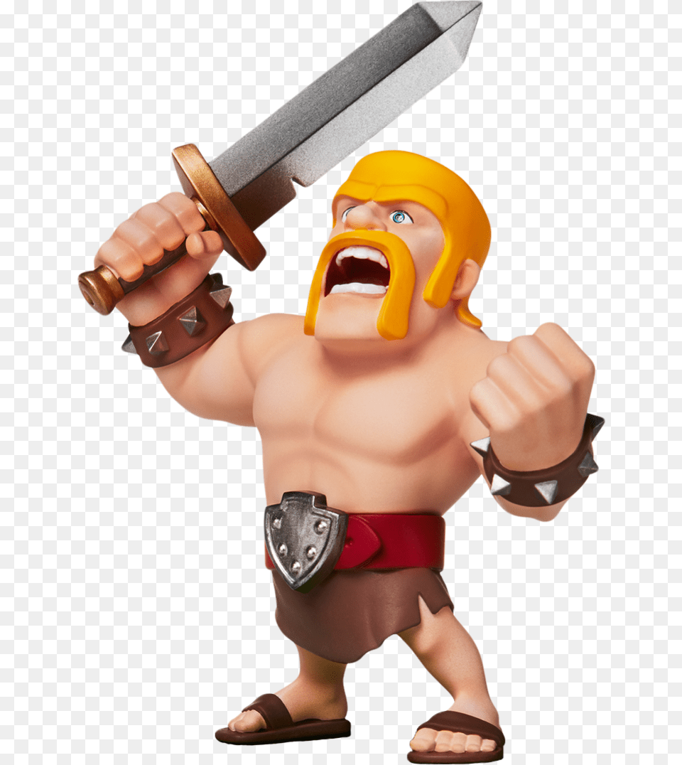 Barbarian Supercell Barbarian, Baby, Sword, Person, Hand Free Png