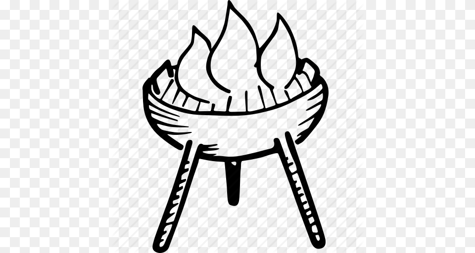 Barbecue Bbq Fire Fireplace Flame Grill Picnic Icon, Furniture, Bed Png