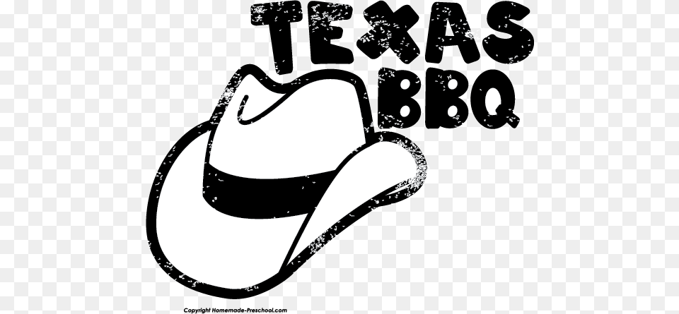 Barbecue Clipart Texas Bbq Bbq Clipart Black And White, Clothing, Cowboy Hat, Hat Free Png Download