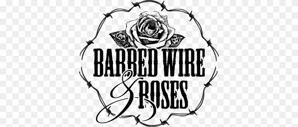 Barbed Wire Amp Roses Barbed Wire Logo, Plant, Flower, Rose, Text Png