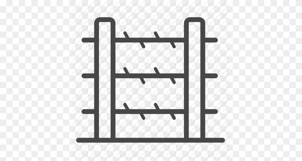 Barbed Wire Barrier Fence Picket Protect Wall Icon, Gate, Utility Pole, Text Free Transparent Png