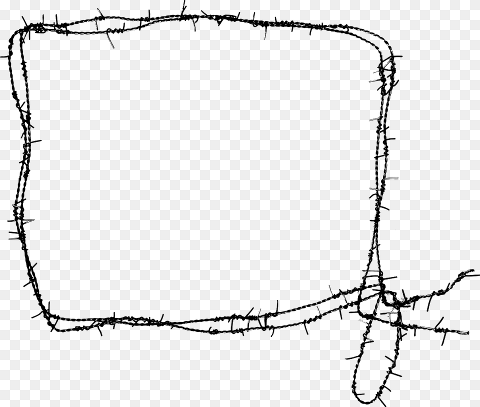 Barbed Wire Border Marcos Puas, Gray Free Png