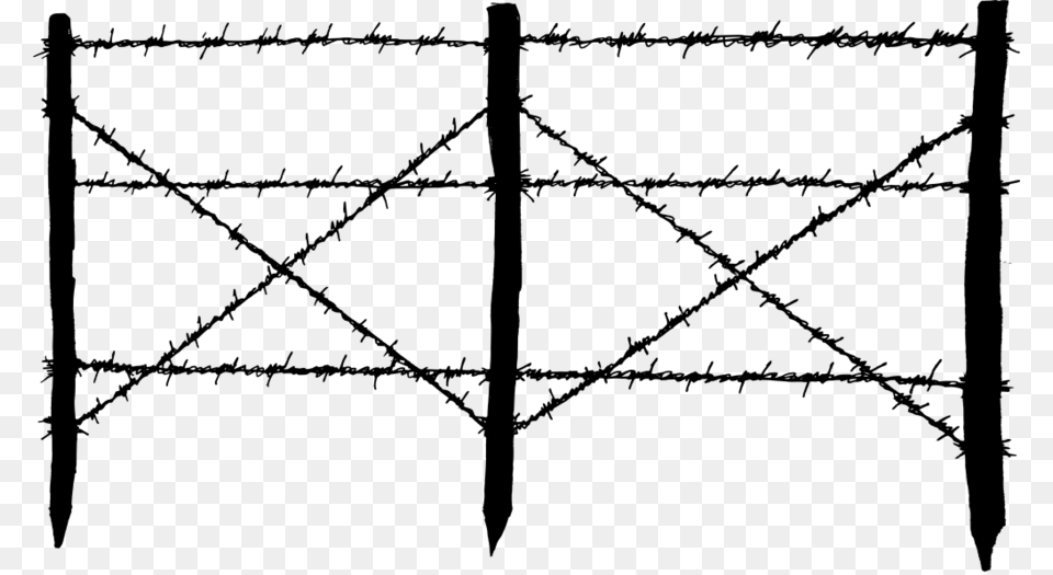 Barbed Wire Fence, Gray Free Png
