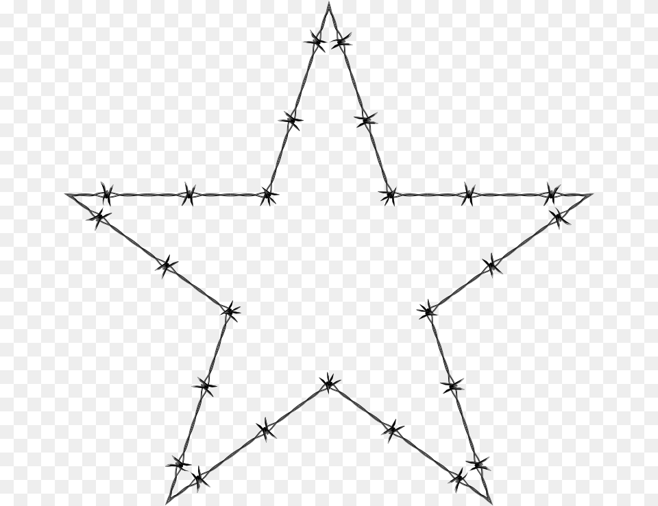 Barbed Wire Star Barbed Wire Star Clip Art, Symbol, Star Symbol, Nature, Night Free Png