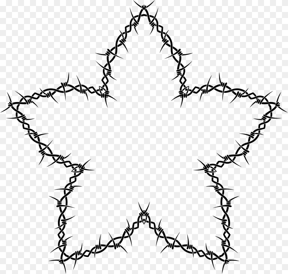 Barbed Wire Star Icons, Gray Free Png Download