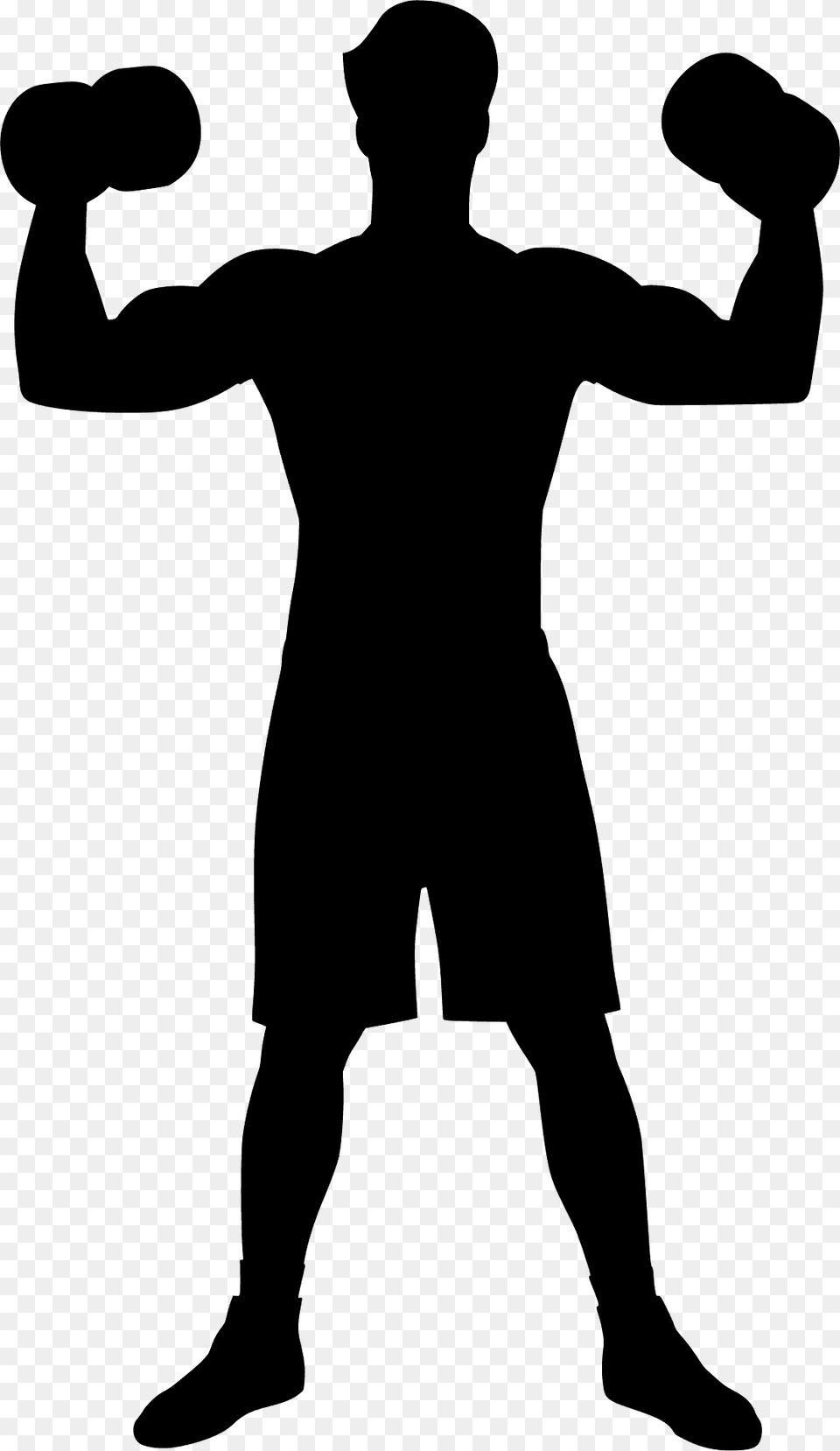 Barbell And Dumbbell Workout Silhouette, Adult, Male, Man, Person Free Png