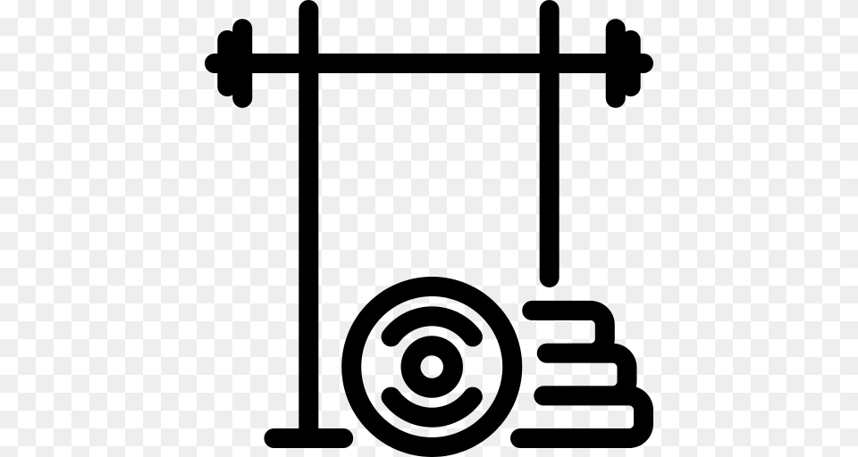 Barbell And Plates Icon, Gray Png Image