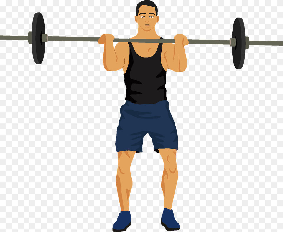 Barbell Workout Clipart, Person, Shorts, Clothing, Footwear Free Png Download