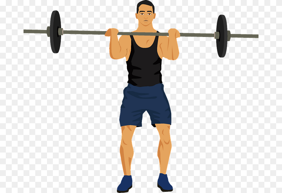 Barbell Workout Clipart Barbell, Person, Shorts, Clothing, Head Png Image