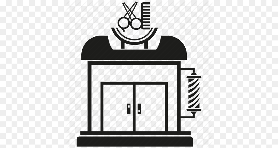 Barber Building Hair Shop Icon, Gate Free Png