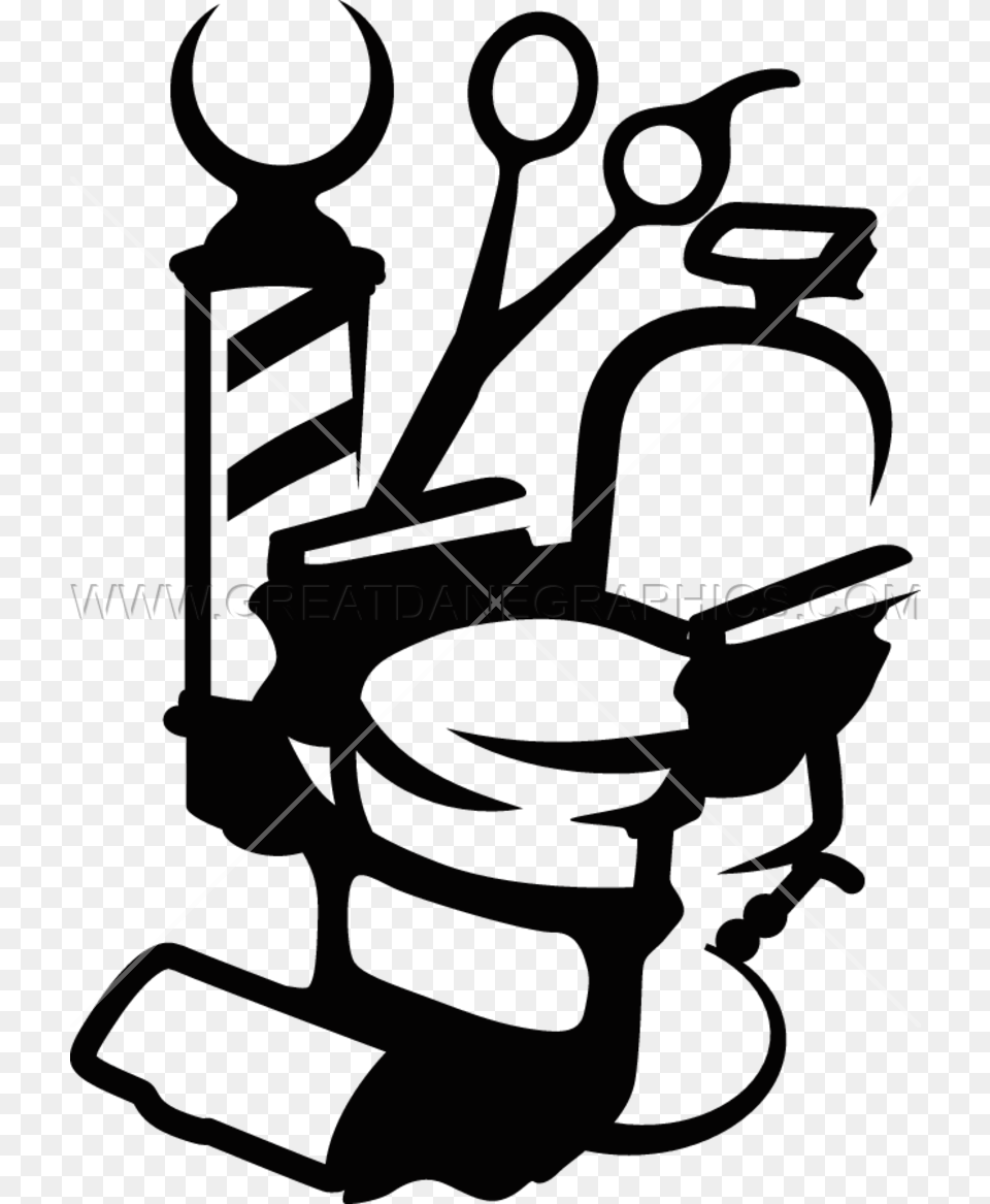 Barber Chair Production Ready Artwork For T Shirt Printing, Grass, Plant, Bow, Weapon Free Png