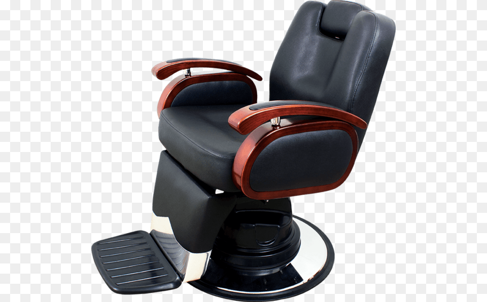 Barber Chair With Wood Armrest, Cushion, Furniture, Home Decor, Indoors Free Png