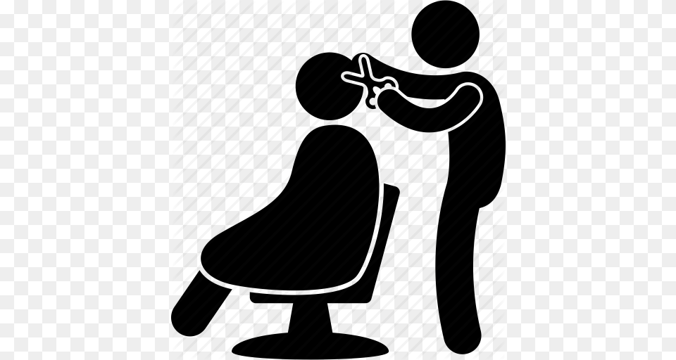 Barber Cutting Hair Hairdressing Hairstylist Man Salon Icon, Hairdresser, Person Free Png Download