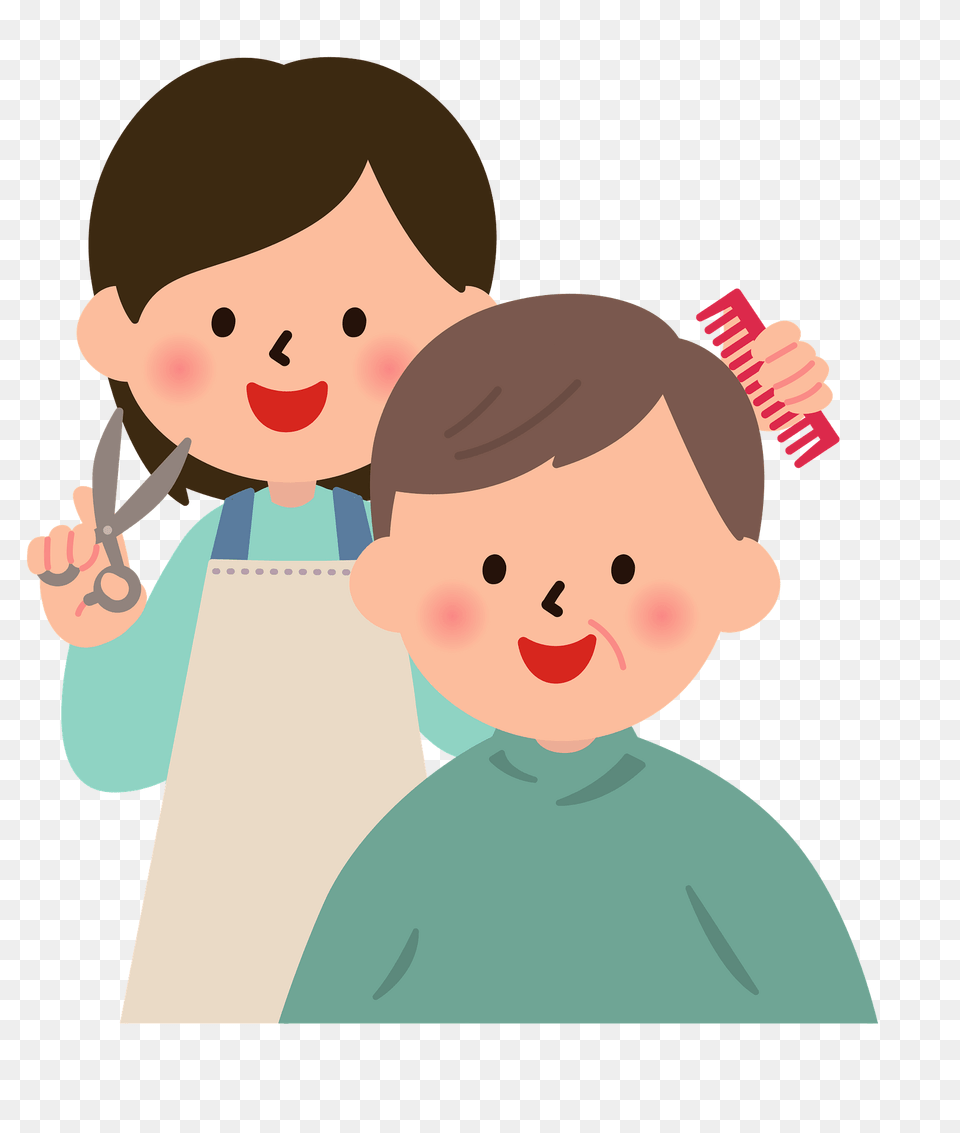 Barber Is Giving A Haircut Clipart, Baby, Person, Face, Head Free Png