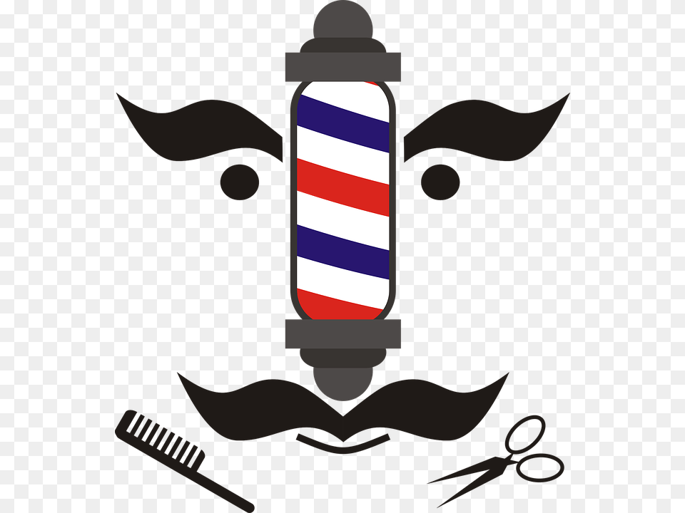 Barber Moustache Scissors Comb Barber Shop Berber, Toothpaste, Accessories, Formal Wear, Tie Free Png Download
