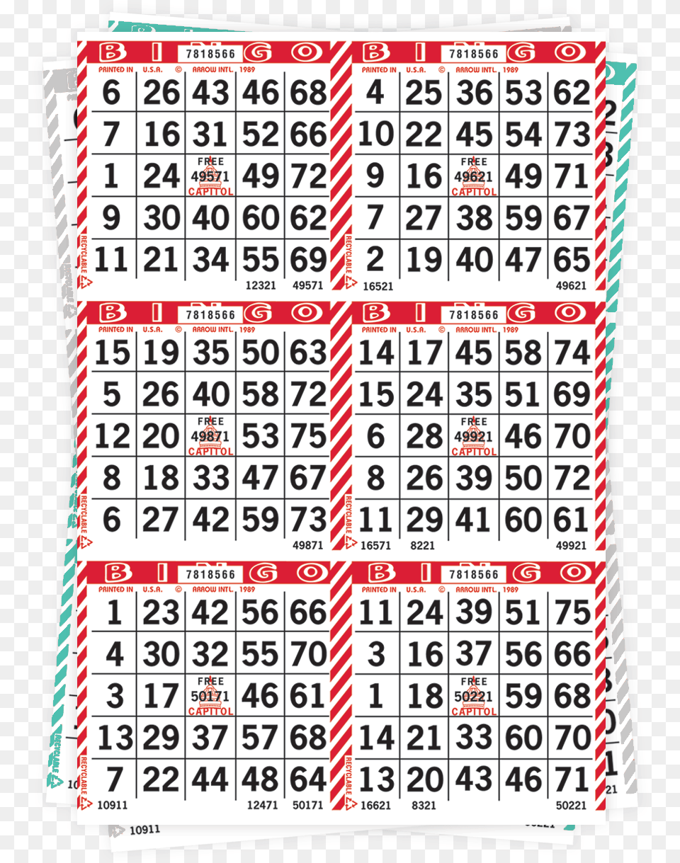 Barber Pole Bingo Paper 3 On Bingo Paper Cards 3 Cards Per Sheet 9 Sheets, Text, Scoreboard, Calendar, Number Free Transparent Png
