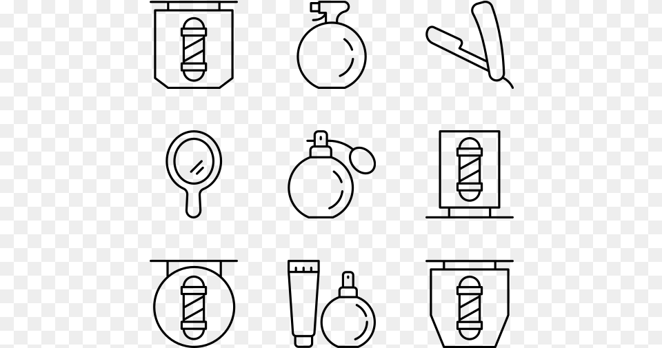 Barber Shop Icon Pack Ecommerce, Gray Free Png Download