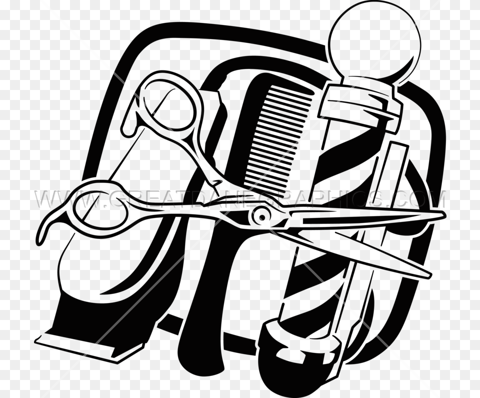 Barber Tools Production Ready Artwork For T Shirt Printing, Bulldozer, Machine, Musical Instrument Free Png