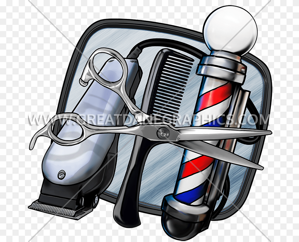 Barber Tools Production Ready Artwork For T Shirt Printing, Machine, Wheel Free Png