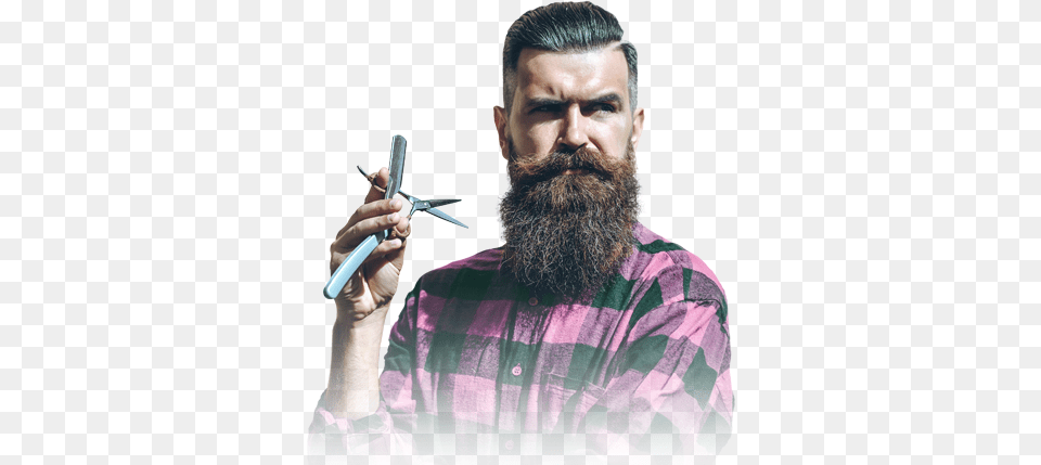 Barbering Barber Model, Person, Beard, Face, Head Png Image