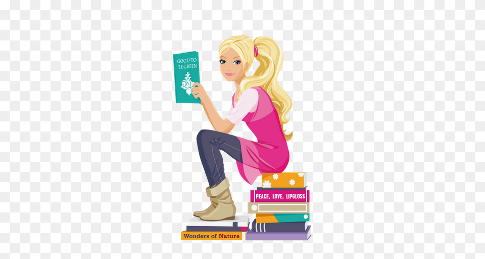 Barbie, Reading, Book, Publication, Person Free Transparent Png