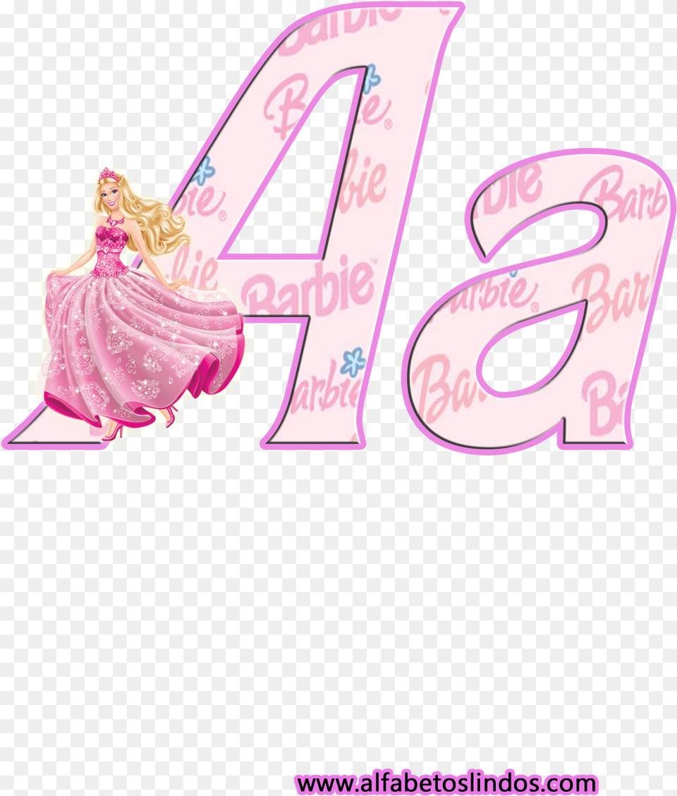Barbie Alphabet Printable Pink Princess Letter, Number, Text, Symbol, Wedding Free Png Download