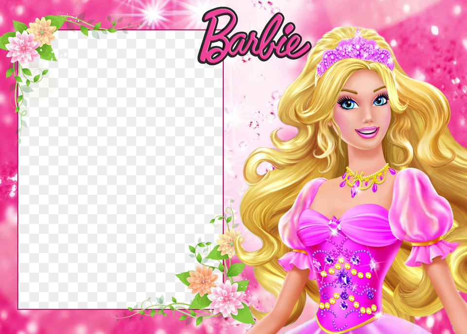 Barbie Background Frame Border Barbie Doll Picture Barbie Frames, Toy, Figurine, Person, Head Free Png