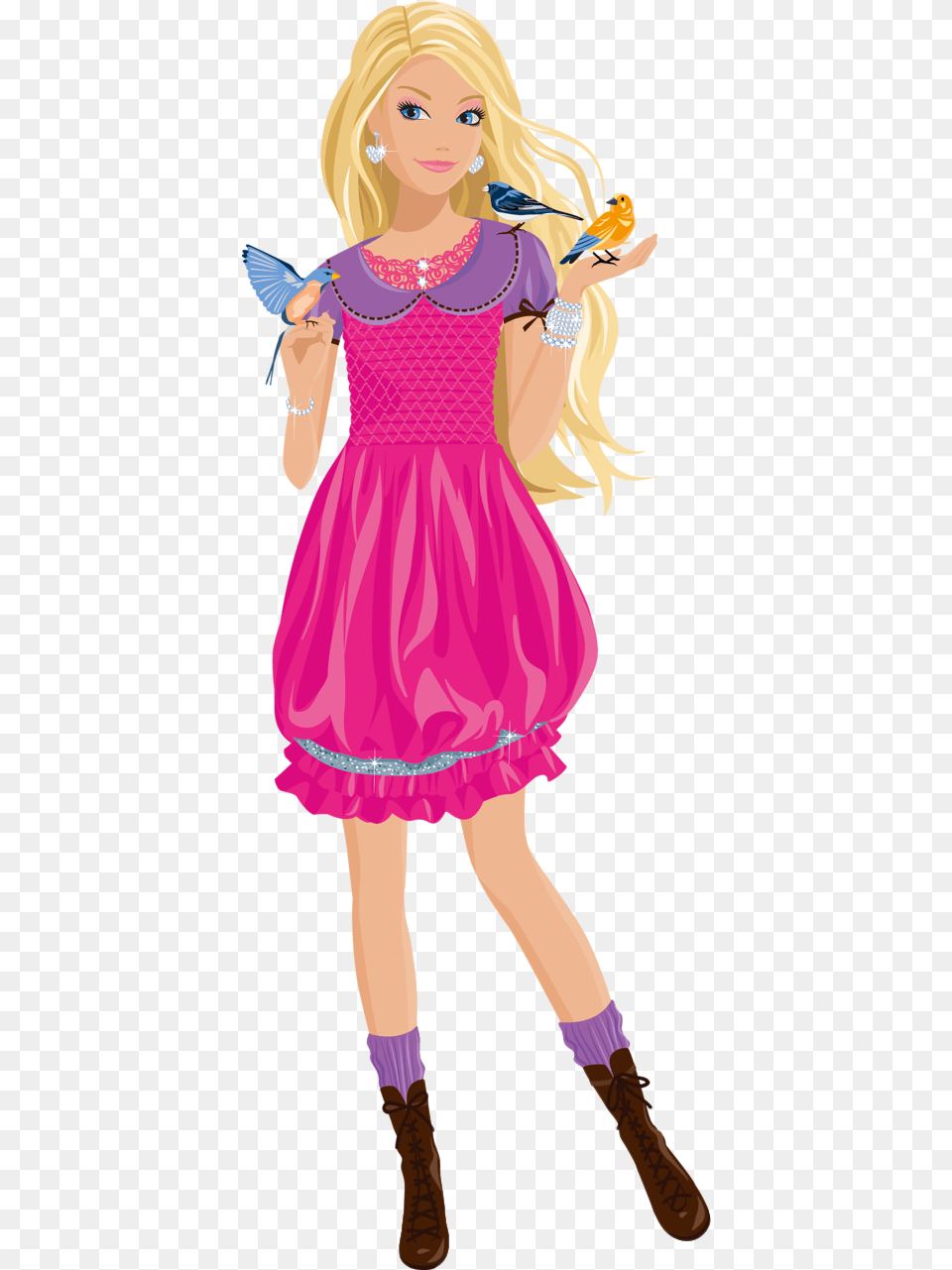Barbie Clipart Svg Black And White Library Clipart Cartoon Barbie, Girl, Female, Person, Costume Free Png