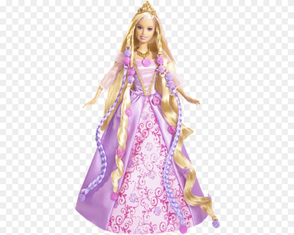 Barbie Cut And Style Rapunzel Doll, Figurine, Toy, Wedding, Person Png