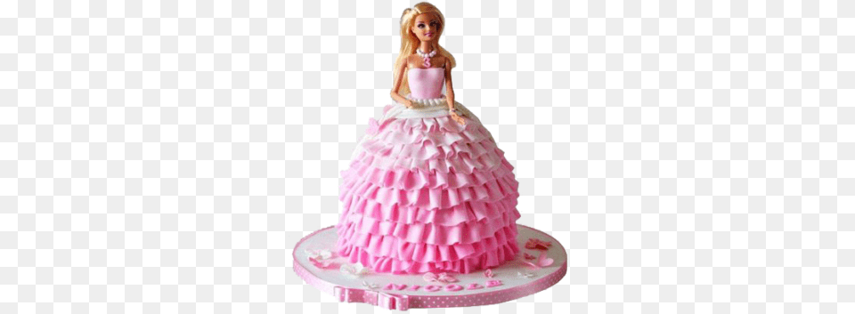Barbie Doll Cake, Birthday Cake, Cream, Dessert, Figurine Png Image