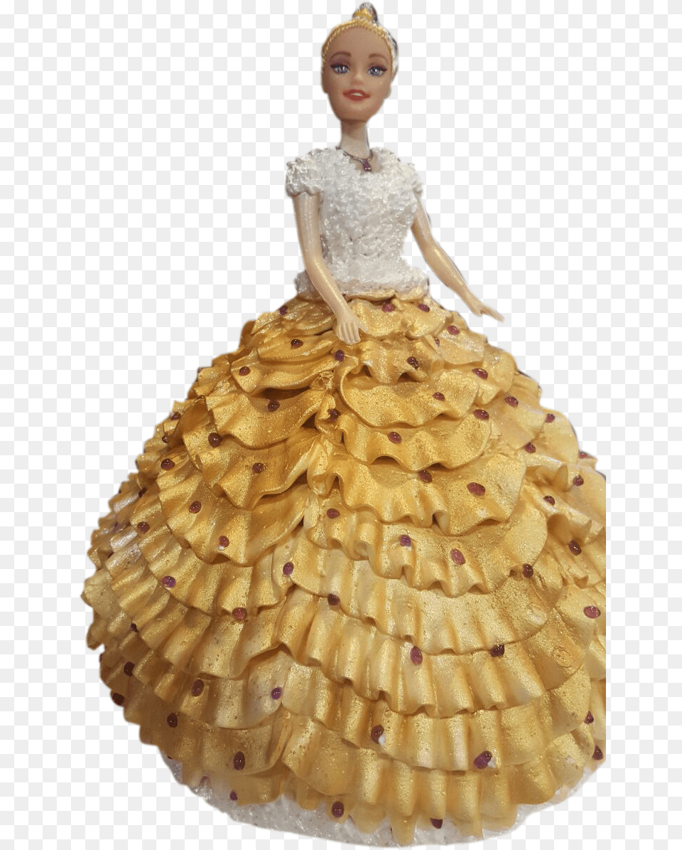 Barbie Doll Cake Wedding Cake With Rose Flowerswhite Barbie, Figurine, Toy, Clothing, Dress Free Png