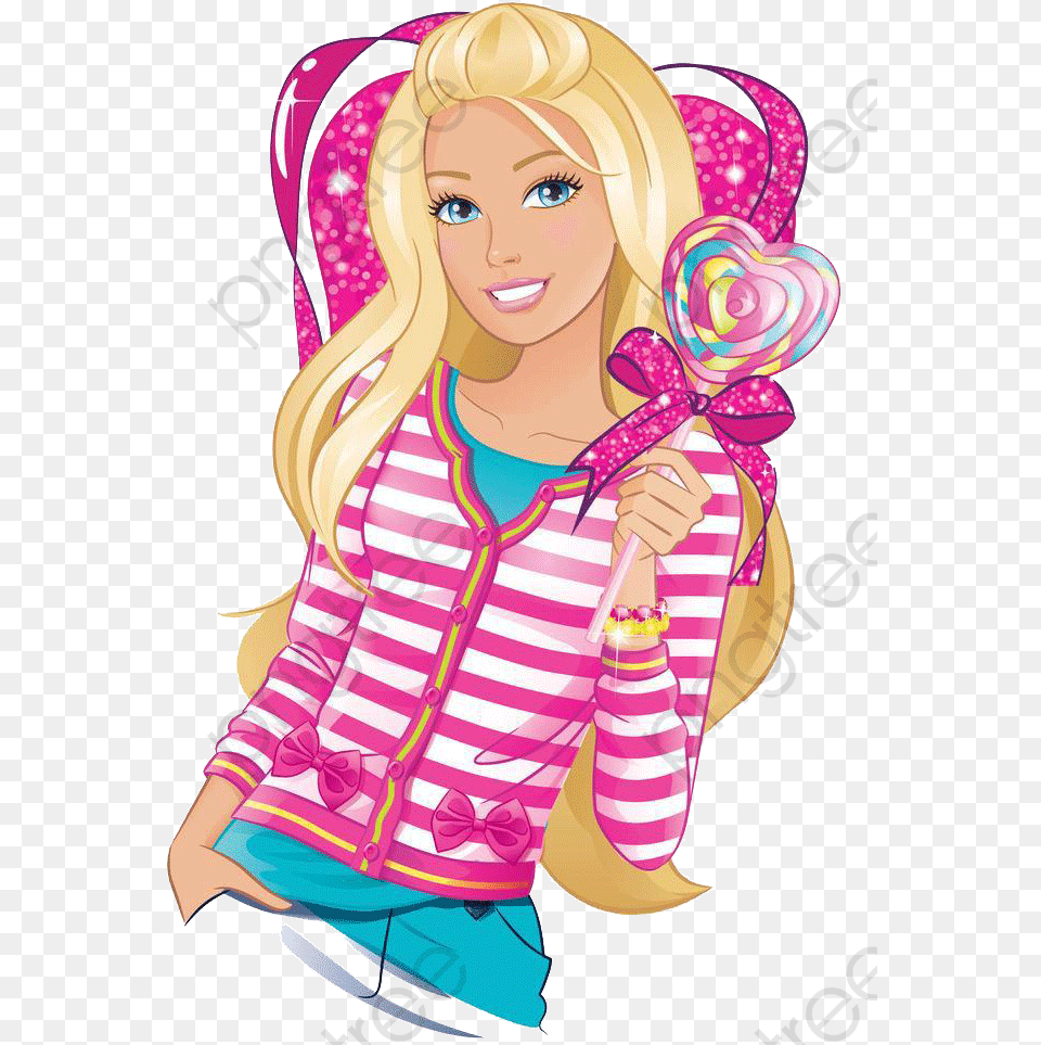 Barbie Doll Expensive Lollipop Heart Shaped Clipart Barbie, Candy, Food, Sweets, Person Free Png