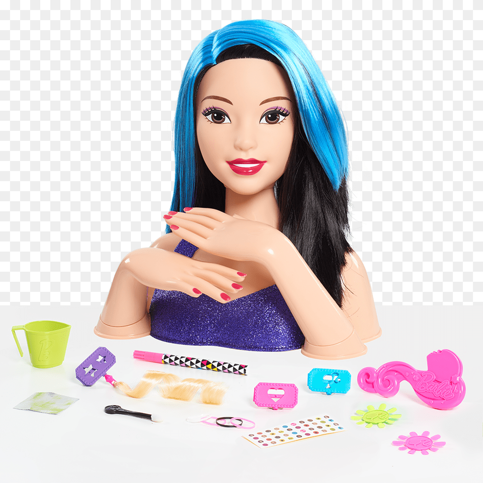Barbie Flip And Reveal Deluxe Styling Head Black, Figurine, Toy, Doll, Person Free Png Download