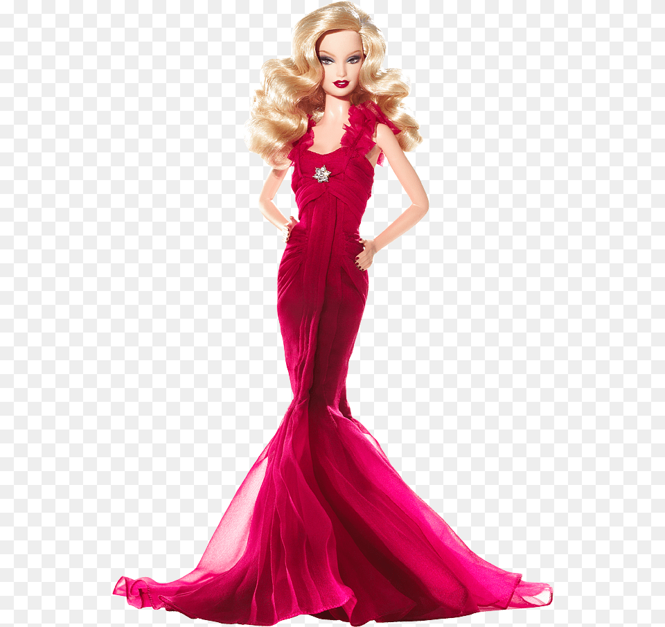 Barbie Go Red Doll, Clothing, Dress, Formal Wear, Figurine Png Image