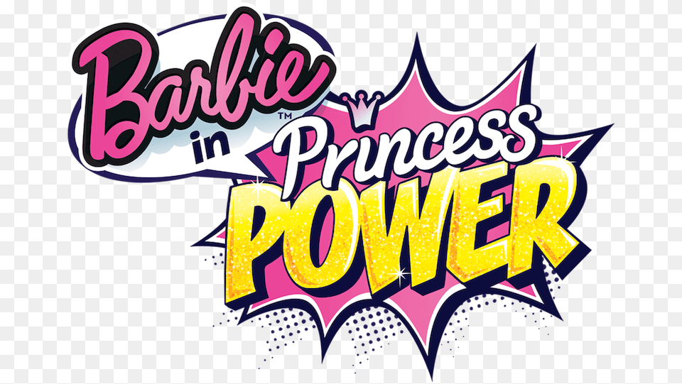 Barbie In Princess Power Netflix Barbie In Princess Power Logo, Dynamite, Weapon, Purple, Advertisement Free Png Download