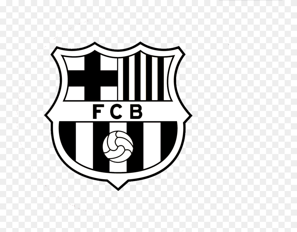 Barca Logo Fc Barcelona Black And White, Badge, Symbol Free Png Download