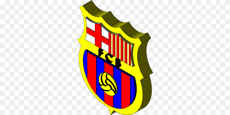 Barcelona 3d Logo Emblem, Armor, Shield, Dynamite, Weapon Free Png Download