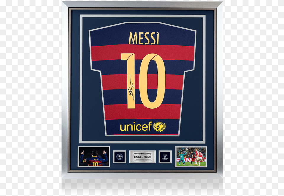 Barcelona Fc 2015 16 Kit Messi, Clothing, Shirt, Person, Scoreboard Free Png Download