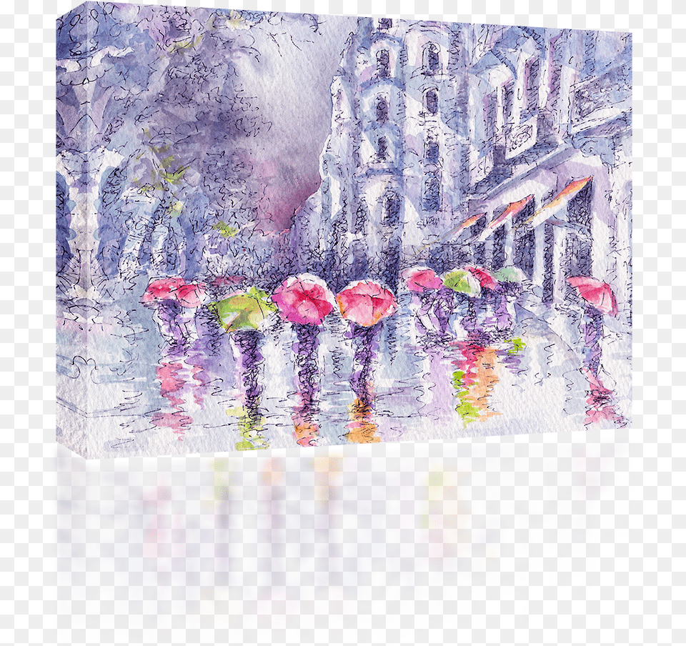 Barcelona Rain Motif, Art, Collage, Flower, Plant Free Png Download