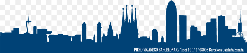 Barcelona Skyline Blue, City, Nature, Outdoors, Art Free Png Download