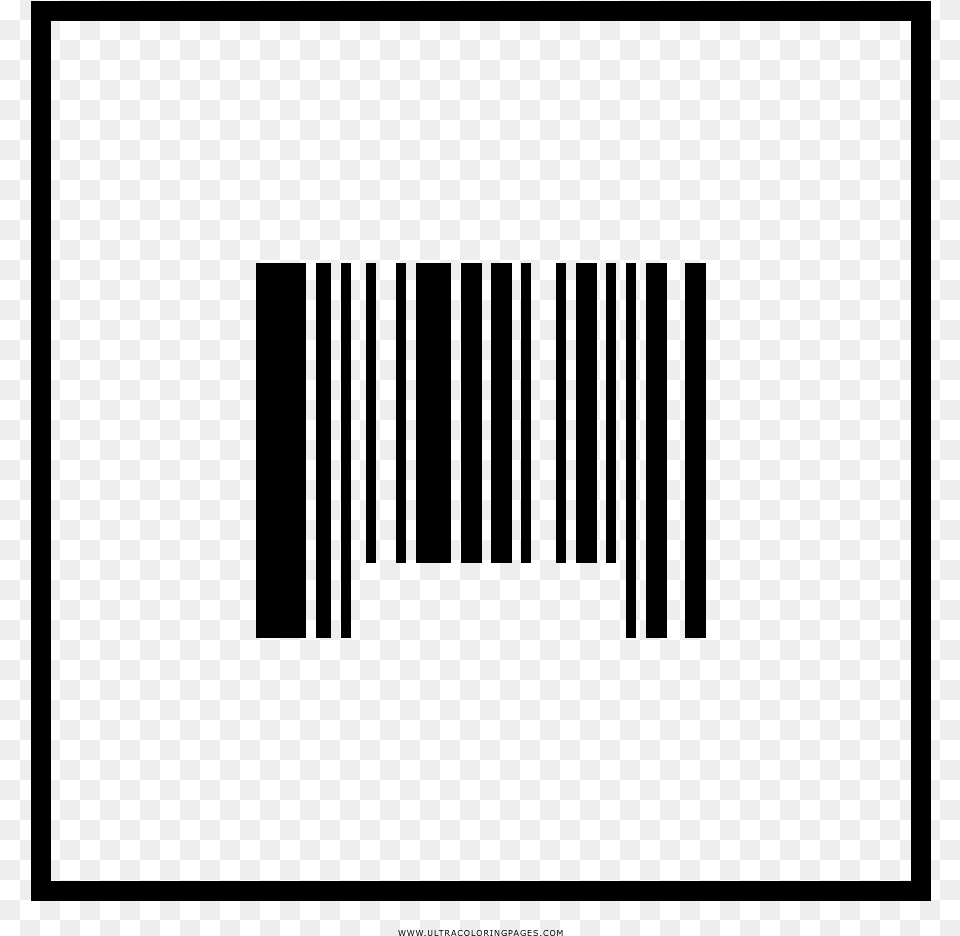 Barcode Coloring Page, Gray Png